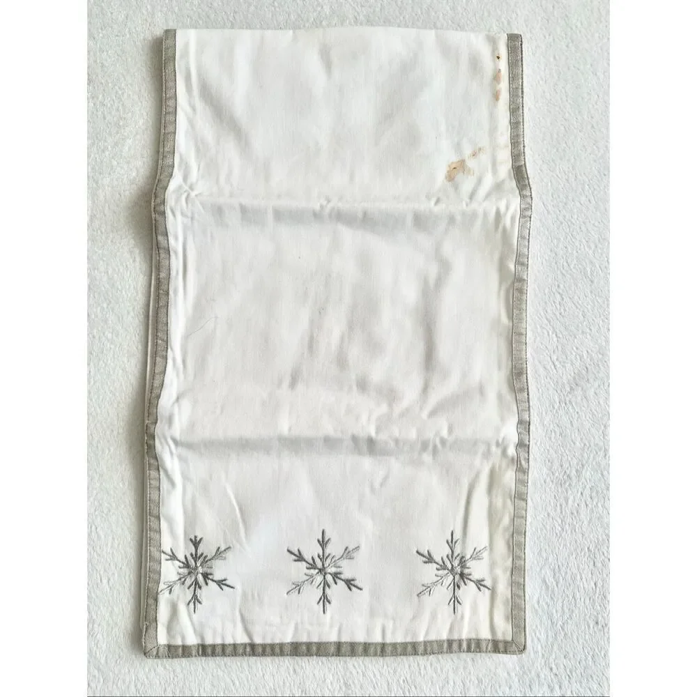Target - white and gray snowflake table runner 46 inches long